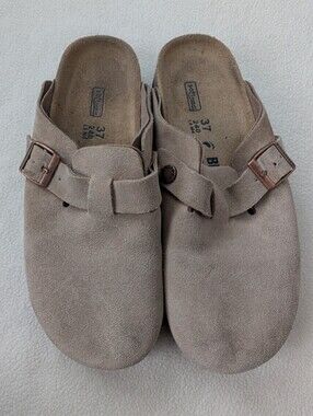 Birkenstock Suede Boston Clogs 37